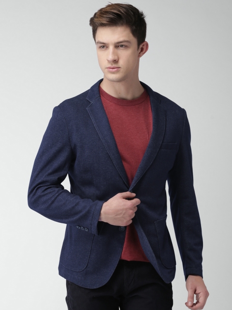 

Harvard Blue Slim Fit Single-Breasted Casual Blazer