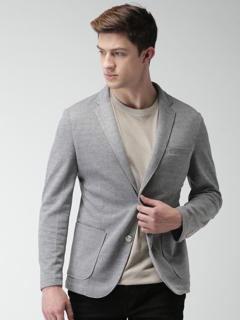 

Harvard Grey Slim Fit Single-Breasted Casual Blazer, Grey melange
