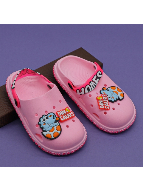

FEETWELL SHOES Unisex Kids Pink & Blue Embellished Clogs
