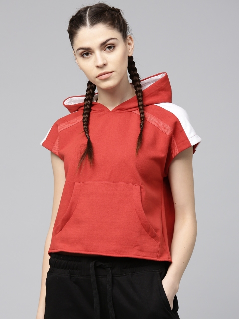 

HRX by Hrithik Roshan Women Red Solid Hooded Sweatshirt