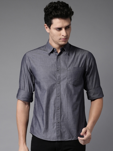 

Moda Rapido Men Grey Regular Fit Solid Casual Shirt
