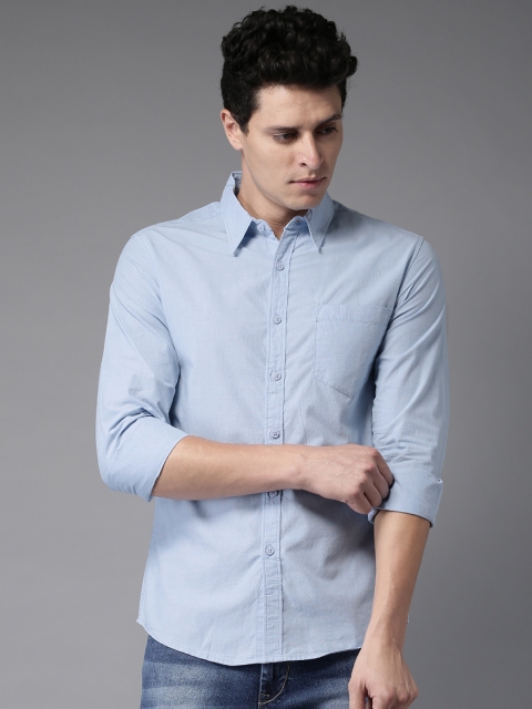 

Moda Rapido Men Blue Regular Fit Solid Casual Shirt