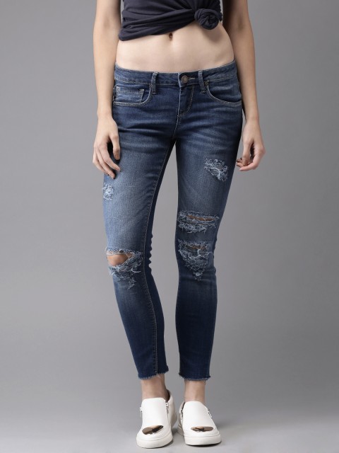 

Moda Rapido Women Skinny Fit Highly Distressed Blue Stretchable Jeans