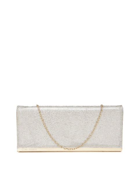

Lino Perros Silver-Toned Shimmer Clutch with Chain Strap