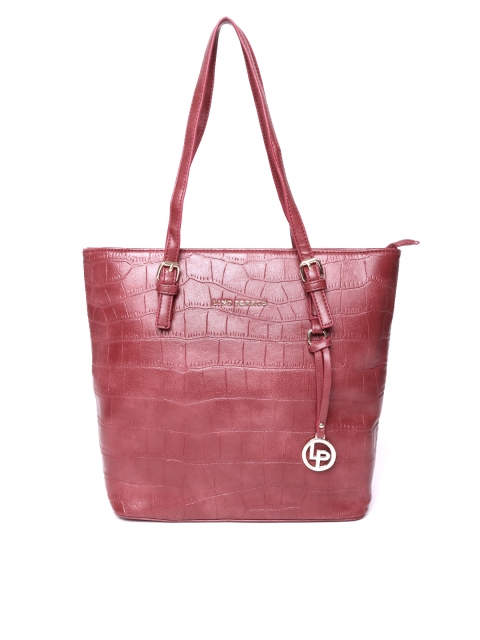 

Lino Perros Red Croc-Textured Shoulder Bag