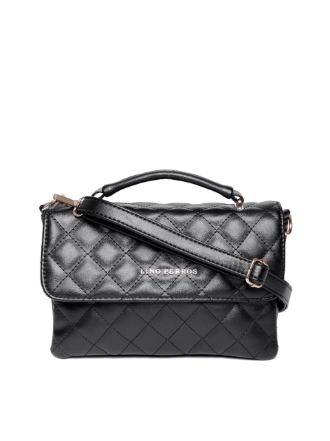 

Lino Perros Black Quilted Satchel with Sling Strap