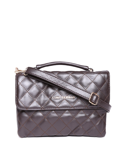 

Lino Perros Coffee Brown Solid Sling Bag