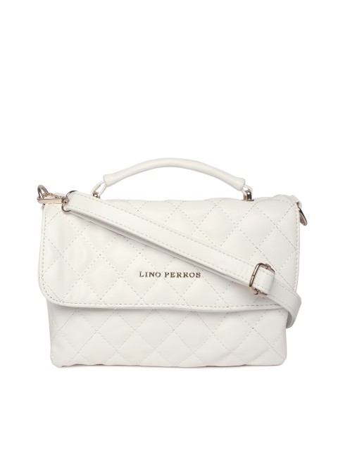 

Lino Perros White Quilted Satchel with Sling Strap