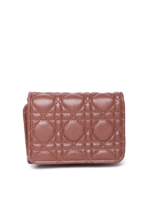 

Lino Perros Women Brown Quilted Three Fold Wallet