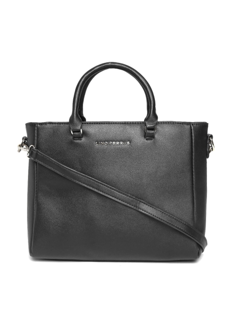 

Lino Perros Black Solid Handheld Bag with Sling Strap