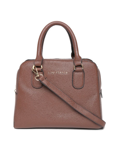 

Lino Perros Brown Solid Handheld Bag with Sling Strap