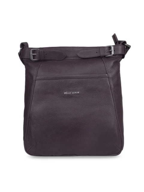 

PELLE LUXUR Lavender Leather Oversized Structured Shoulder Bag