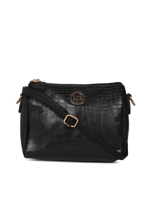 

Lino Perros Black Textured Sling Bag