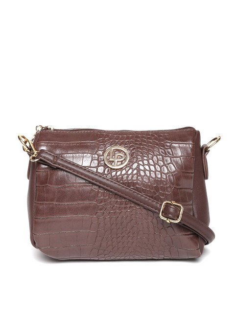 

Lino Perros Brown Croc-Textured Sling Bag