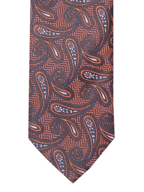 

Lino Perros Rust Orange & Black Patterned Tie