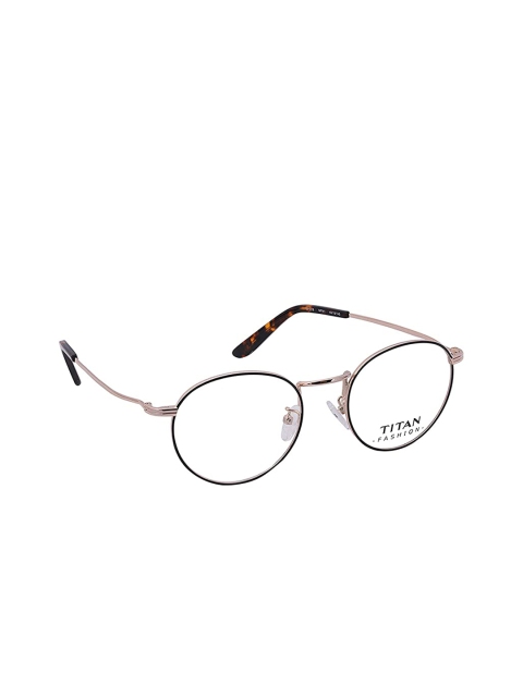 

Titan Unisex Black & Gold-Toned Full Rim Round Frames