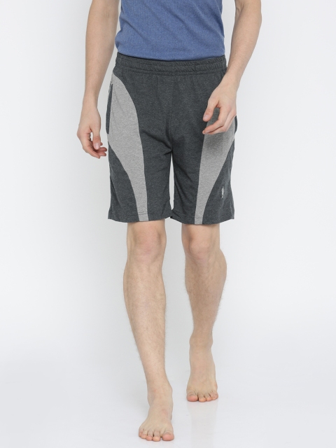 

Jockey Men Grey Solid Straight Fit Regular Shorts