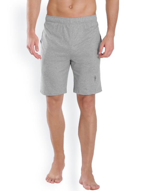 

Jockey Men Grey Melange Solid Loose Fit Regular Shorts