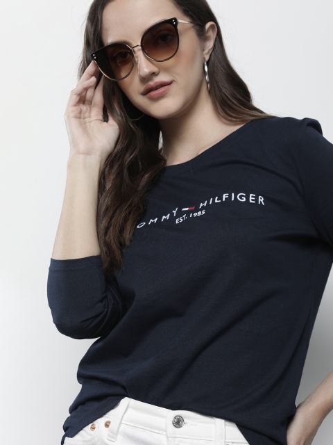 

Tommy Hilfiger Women Navy Blue Pure Cotton T-shirt