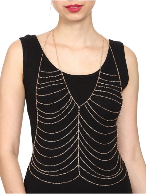 

FemNmas Gold-Toned Gold-Plated Body Chain