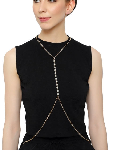 

FemNmas Gold-Toned & White Gold-Plated Body Chain