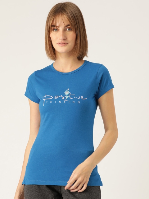 

Sweet Dreams Women Blue Printed Cotton Lounge Tshirts
