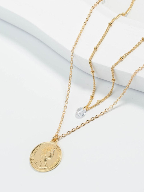 

FemNmas Gold-Toned & White Gold-Plated Necklace