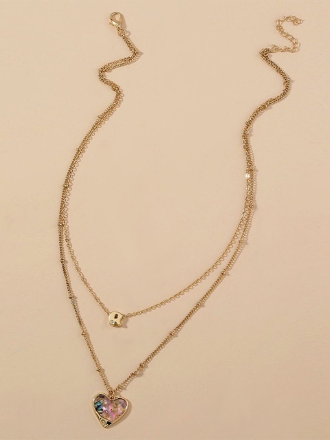 

FemNmas Gold-Toned Gold-Plated Layered Necklace