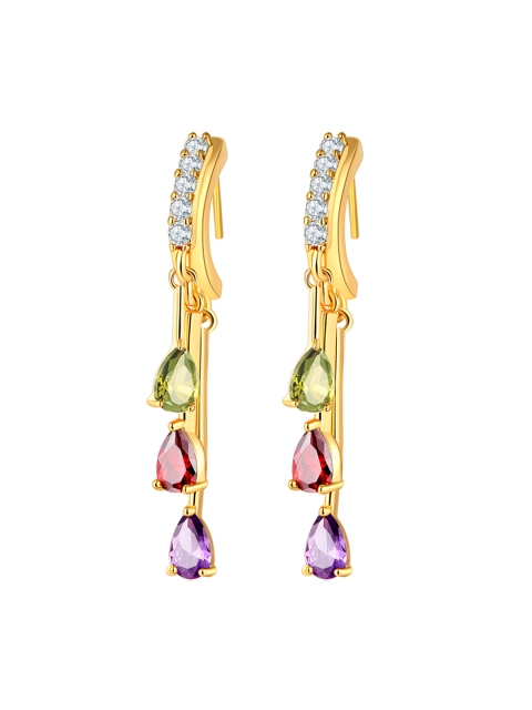 

Peora Multicoloured Teardrop-Shaped Drop Earrings, Multi