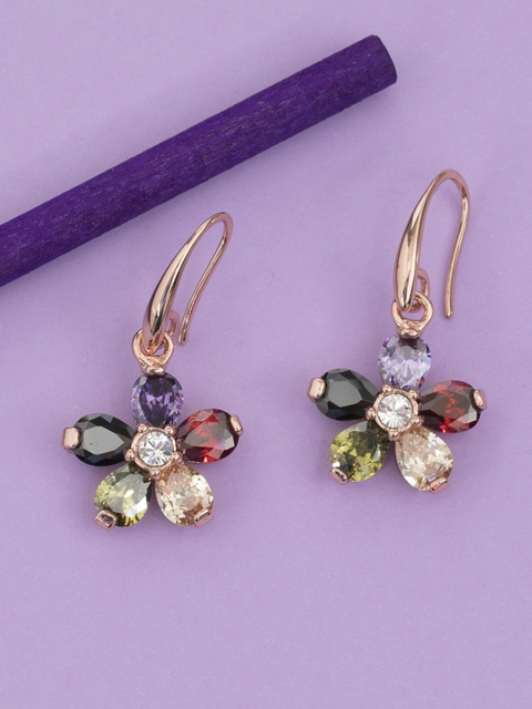 Peora Multicoloured Floral Drop Earrings, Multi