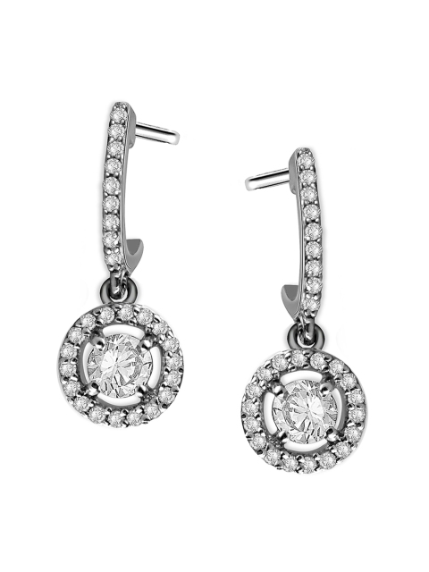 

Peora Sterling Silver Rhodium-Plated Circular Drop Earrings