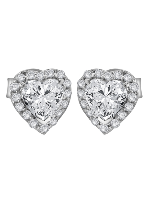 

Peora Silver-Toned Heart-Shaped Studs