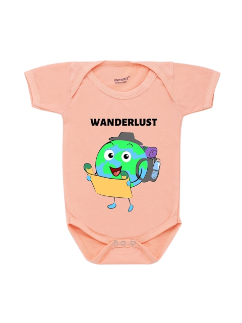 

KNITROOT Infants Peach Printed Cotton Bodysuit