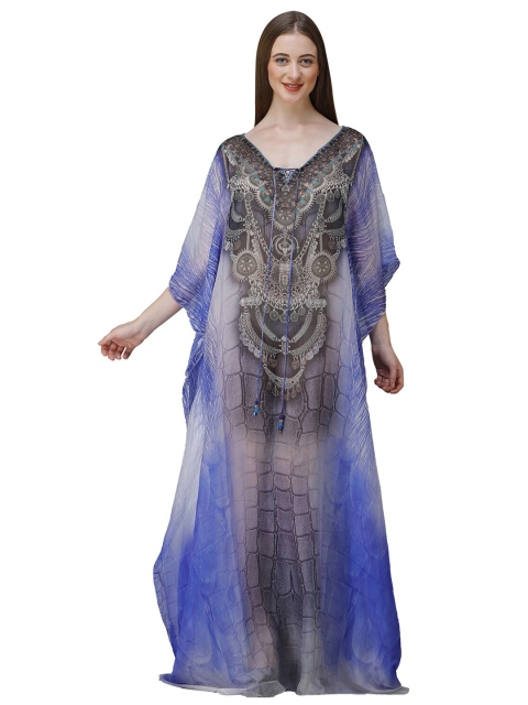 

Rajoria Instyle Multicoloured Georgette Ethnic Maxi Dress, Multi