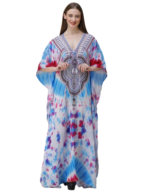 

Rajoria Instyle Multicoloured Bohemian Georgette Kaftan Maxi Dress, Multi