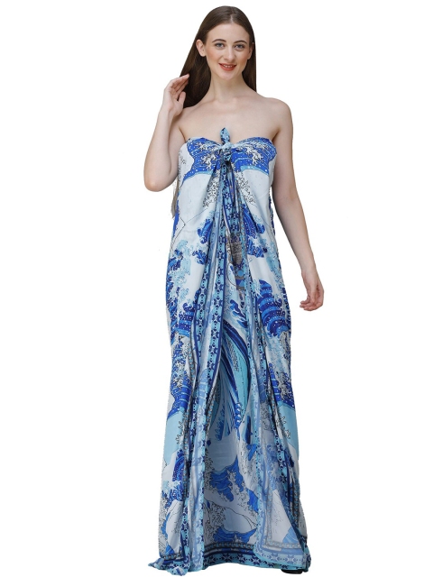 

Rajoria Instyle Multicoloured & french middle red purple Tie and Dye Dyed Off-Shoulder Georgette Ethnic Maxi Dress, Multi