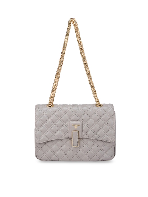 

Da Milano Beige Textured Leather Structured Shoulder Bag with Quilted