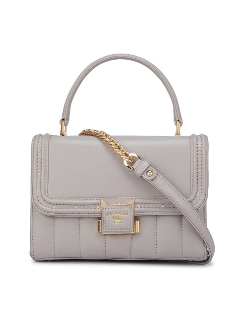 

Da Milano Grey Textured Leather Structured Satchel
