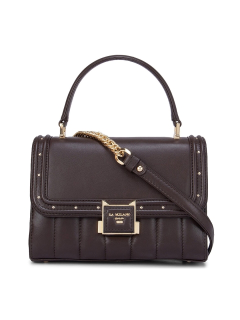 

Da Milano Brown Leather Structured Satchel