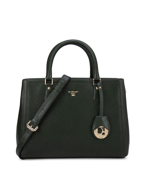 

Da Milano Green Leather Structured Handheld Bag