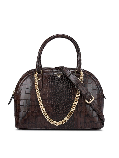

Da Milano Women Brown Textured Leather Shopper Handheld Bag
