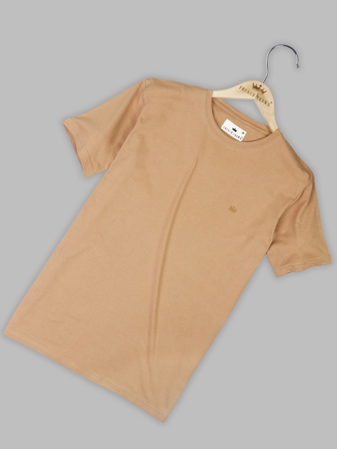 

FRENCH CROWN Men Cream-Coloured Applique T-shirt