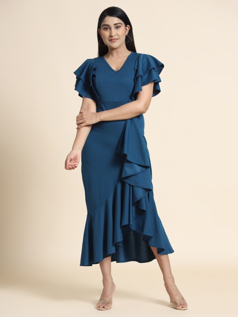 

KALINI Teal & legion blue A-Line Maxi Dress