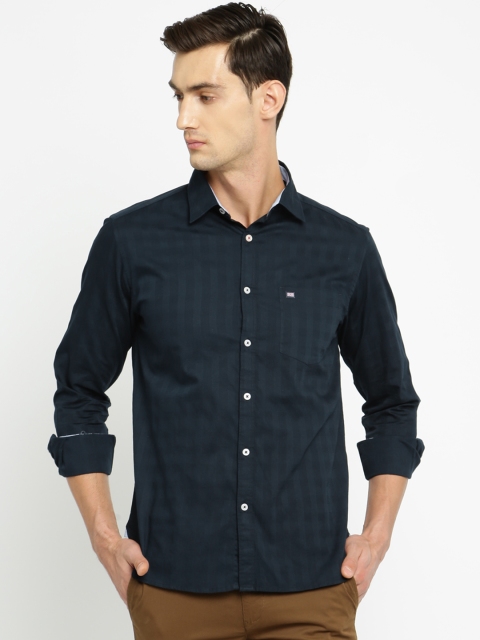 

BYFORD by Pantaloons Navy Blue Slim Fit Casual Shirt