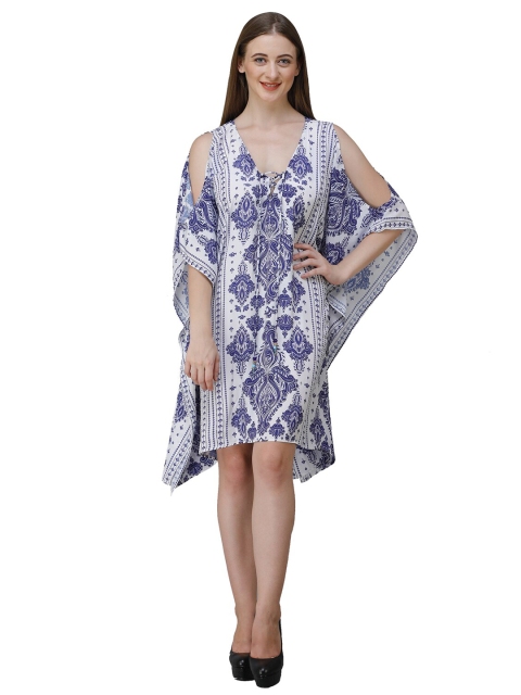 

Rajoria Instyle Multicoloured Georgette Ethnic Kaftan Dress, Multi