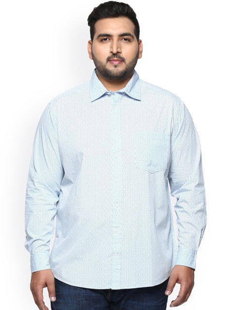 

ALTOMODA by Pantaloons Plus Size Men Blue Printed Casual Shirt