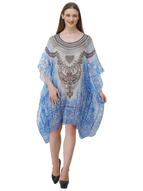 

Rajoria Instyle Multicoloured & ash gray Animal Georgette Ethnic Kaftan Dress, Multi