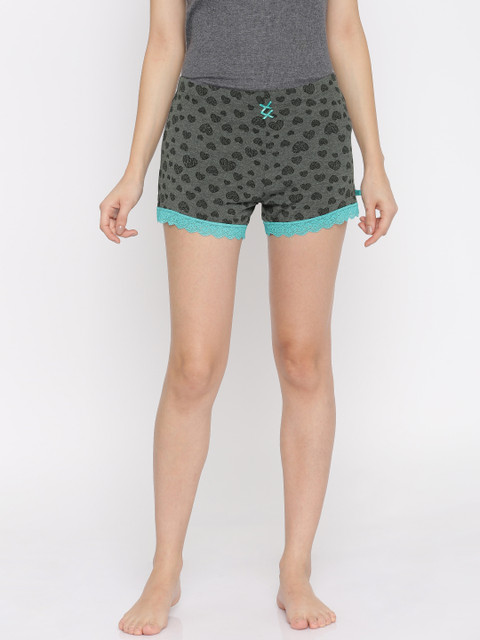 

Jockey Charcoal Grey Printed Lounge Shorts FP52-0103-032PT
