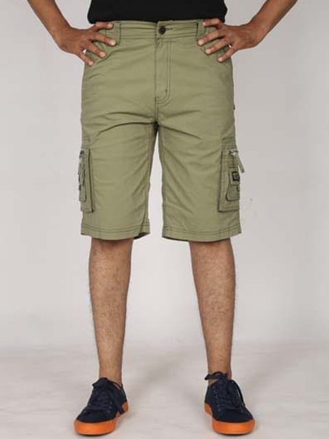 

AEROCRAFT Men Pastel Green Cotton Cargo Shorts