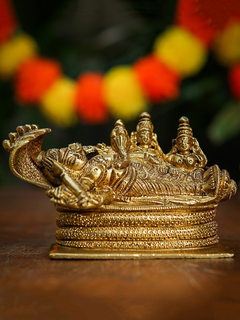 

StatueStudio Gold-Toned Vishnu Laxmi Idol Showpiece
